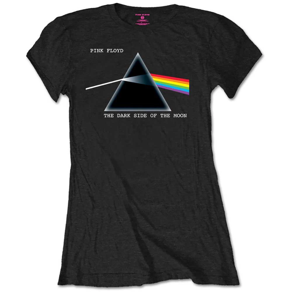 Pink Floyd Unisex Adult Dark Side Of The Moon Courier Cotton T-Shirt (Black) - RO8511