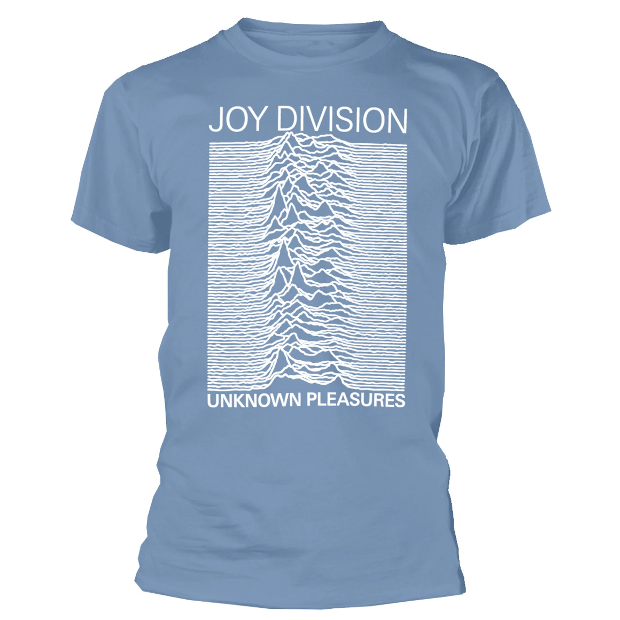 Joy Division Unisex Adult Unknown Pleasures T-Shirt (Light Blue/White) - RO9249