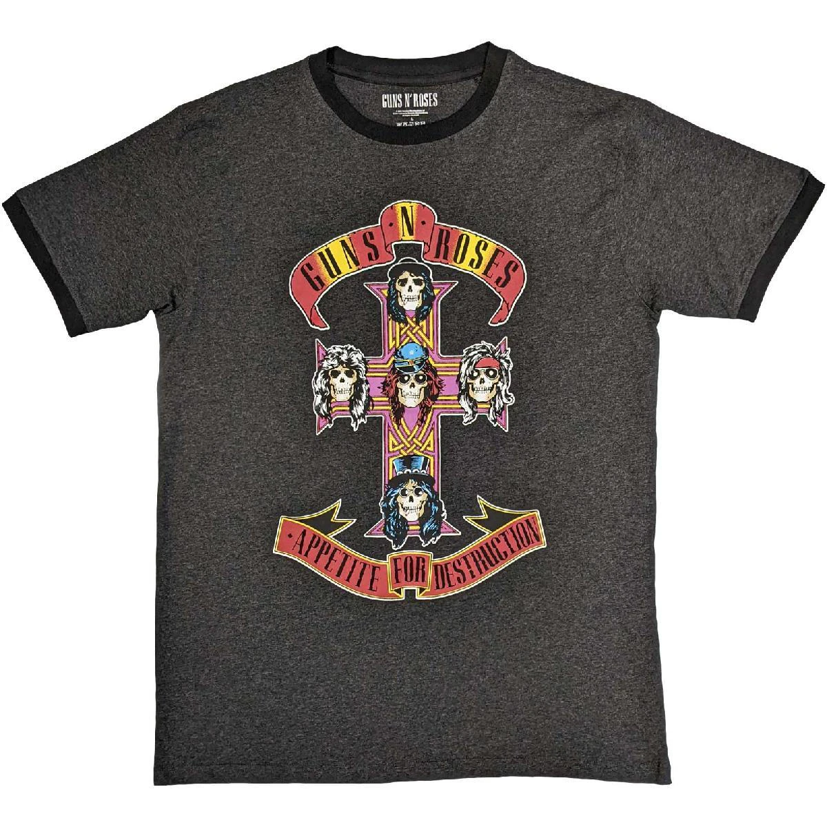 Guns N Roses Unisex Adult Appetite For Destruction T-Shirt (Charcoal Grey) - RO9164