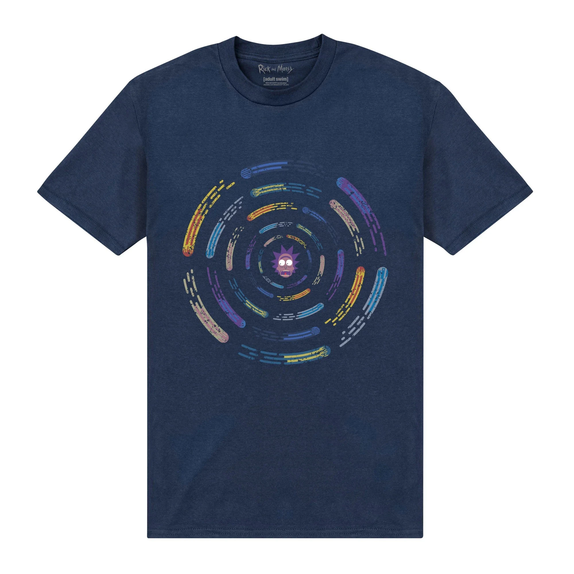 Rick And Morty Unisex Adult Vortex T-Shirt (Navy Blue) - PN734