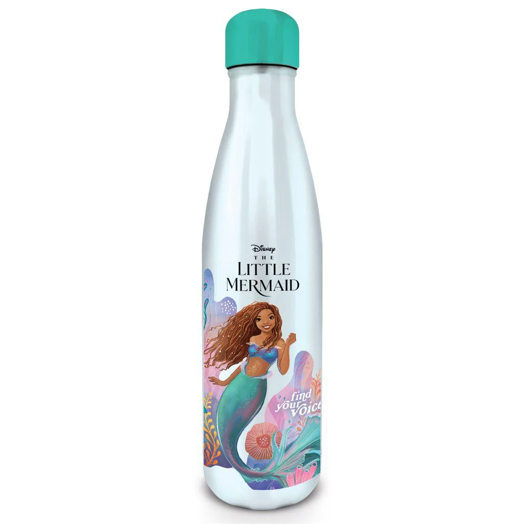 The Little Mermaid Find Your Voice Metal Water Bottle (Silver/Green/Brown) - PM6472