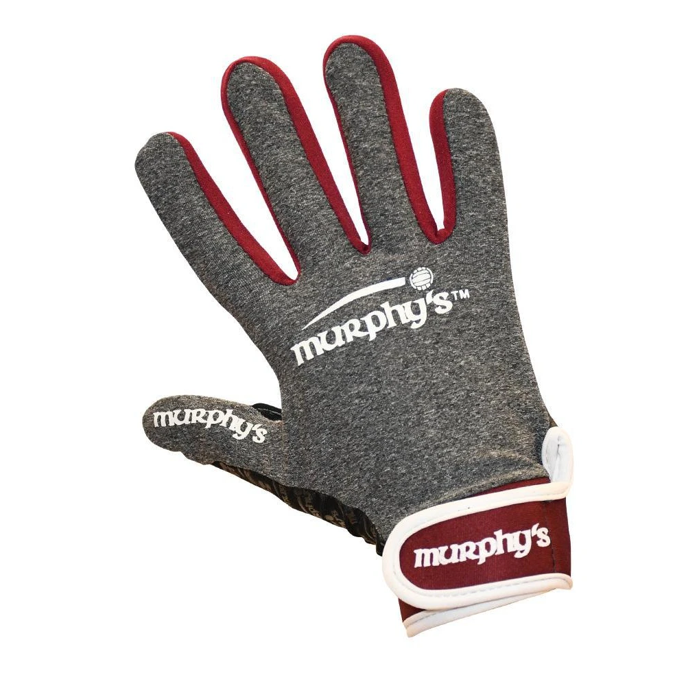 Murphys Unisex Adult Gaelic Gloves (Grey/Maroon/White) - RD2094