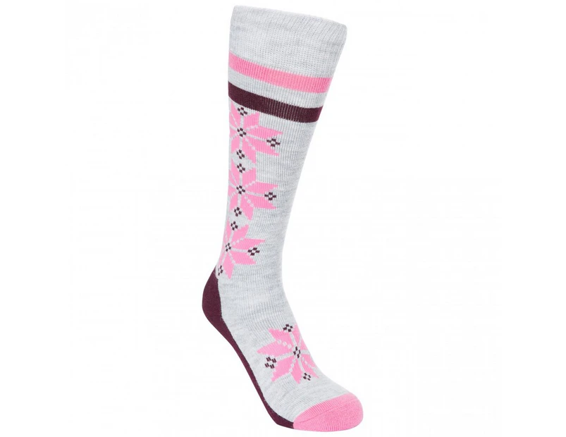 Trespass Womens Snowfall Thermal Ski Socks (Pack Of 1) (Grey Melange) - TP4921