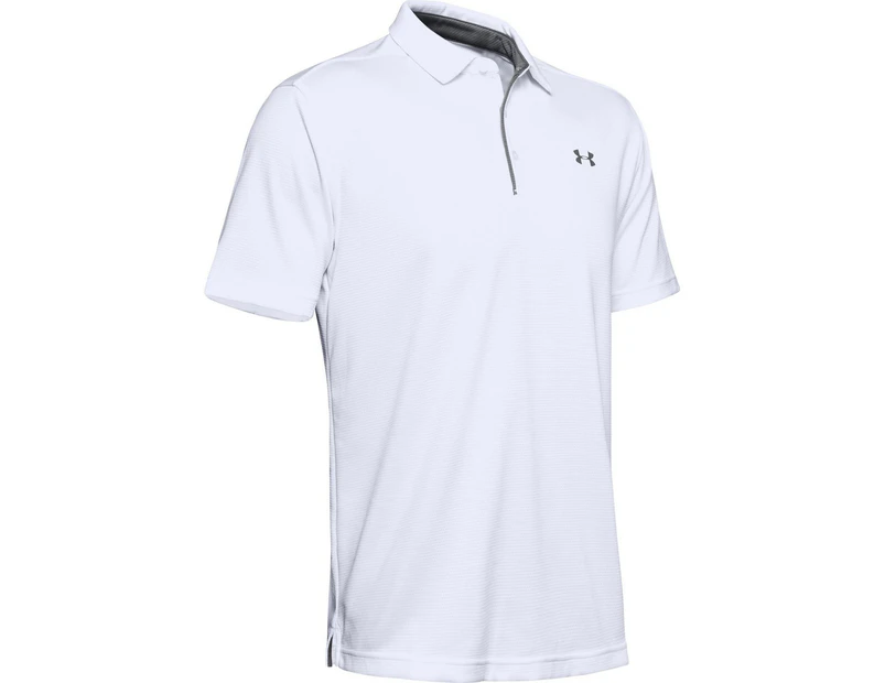 Under Armour Mens Tech Polo Shirt (White/Graphite) - RW9624