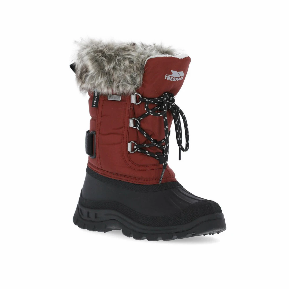 Trespass Unisex Kids Lanche Faux Fur Snow Boots (Merlot) - TP4909