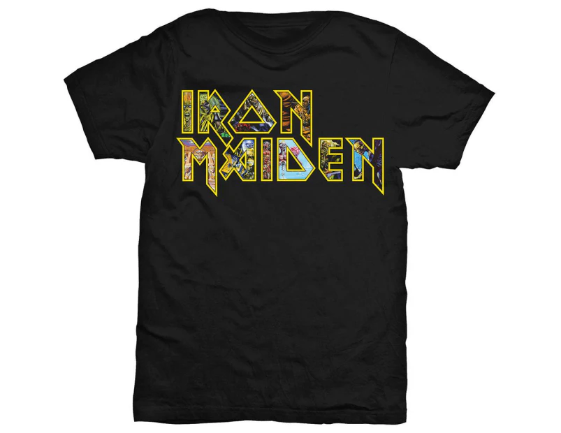 Iron Maiden Unisex Adult Eddie Logo T-Shirt (Black) - RO2126