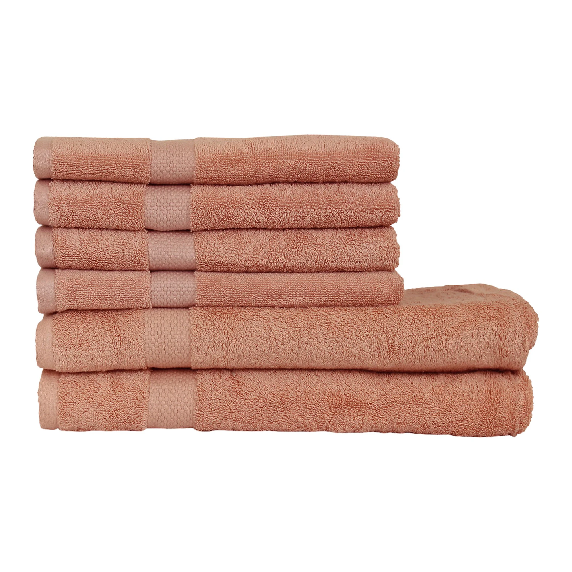 The Linen Yard Loft Combed Cotton Towel Bale Set (Pack of 6) (Blush) - RV2928