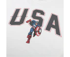 Captain America Mens USA T-Shirt (White/Black/Red) - TV903