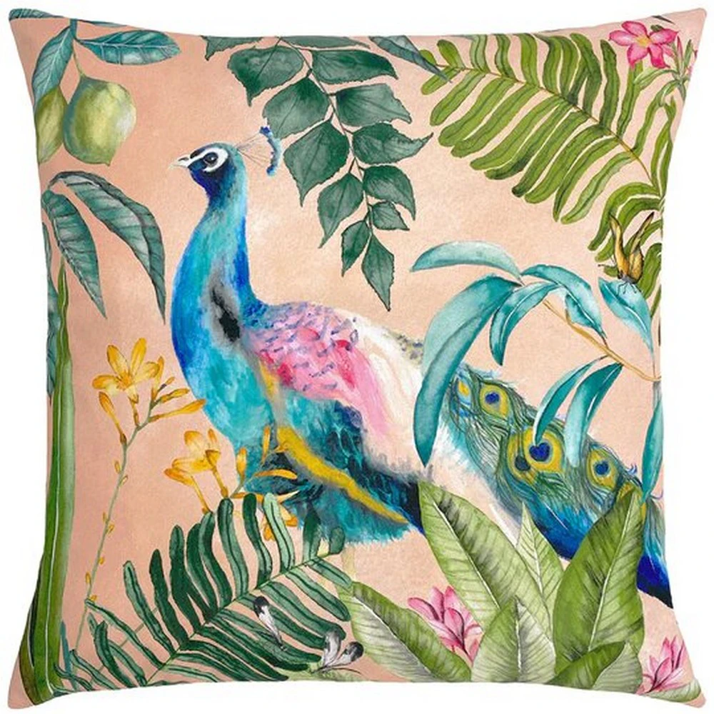 Evans Lichfield Peacock Cushion Cover (Blush) - RV2653