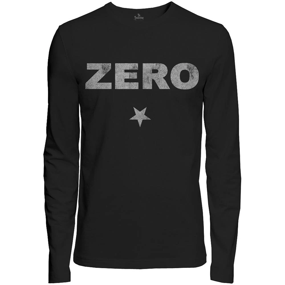 The Smashing Pumpkins Unisex Adult Zero Distressed Long-Sleeved T-Shirt (Black) - RO1890