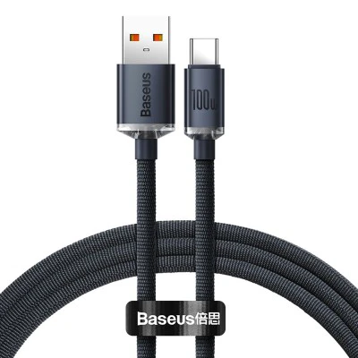 Baseus Crystal Shine Series Fast Charging Data Cable USB to Type-C 100W 1.2m Black