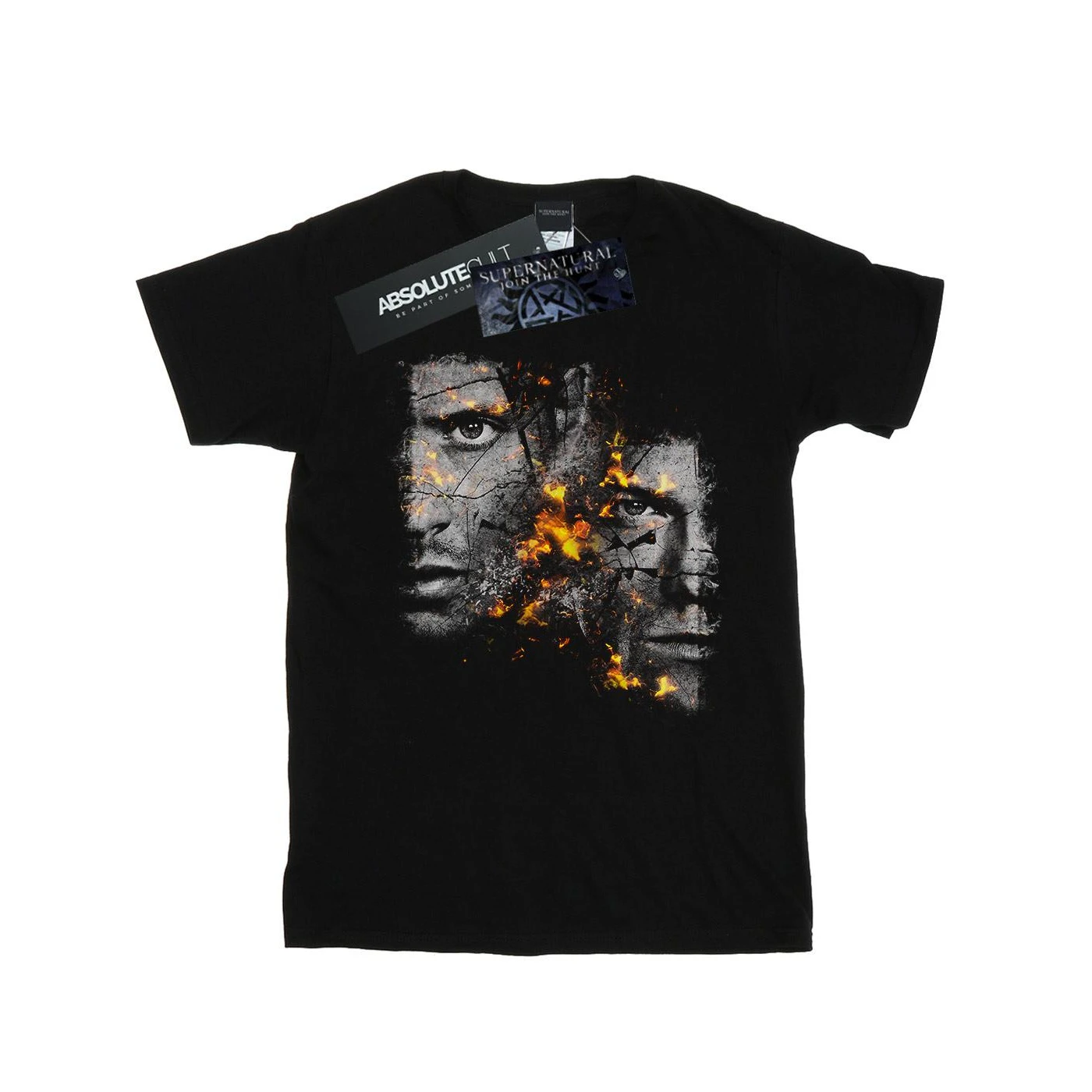 Supernatural Mens Sam And Dean Fire T-Shirt (Black) - BI51920