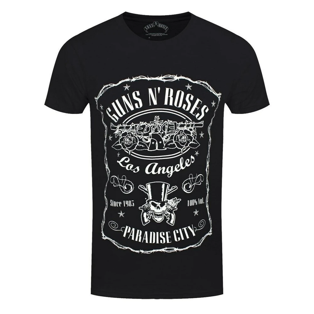 Guns N Roses Unisex Adult Paradise City Label T-Shirt (Black) - RO411