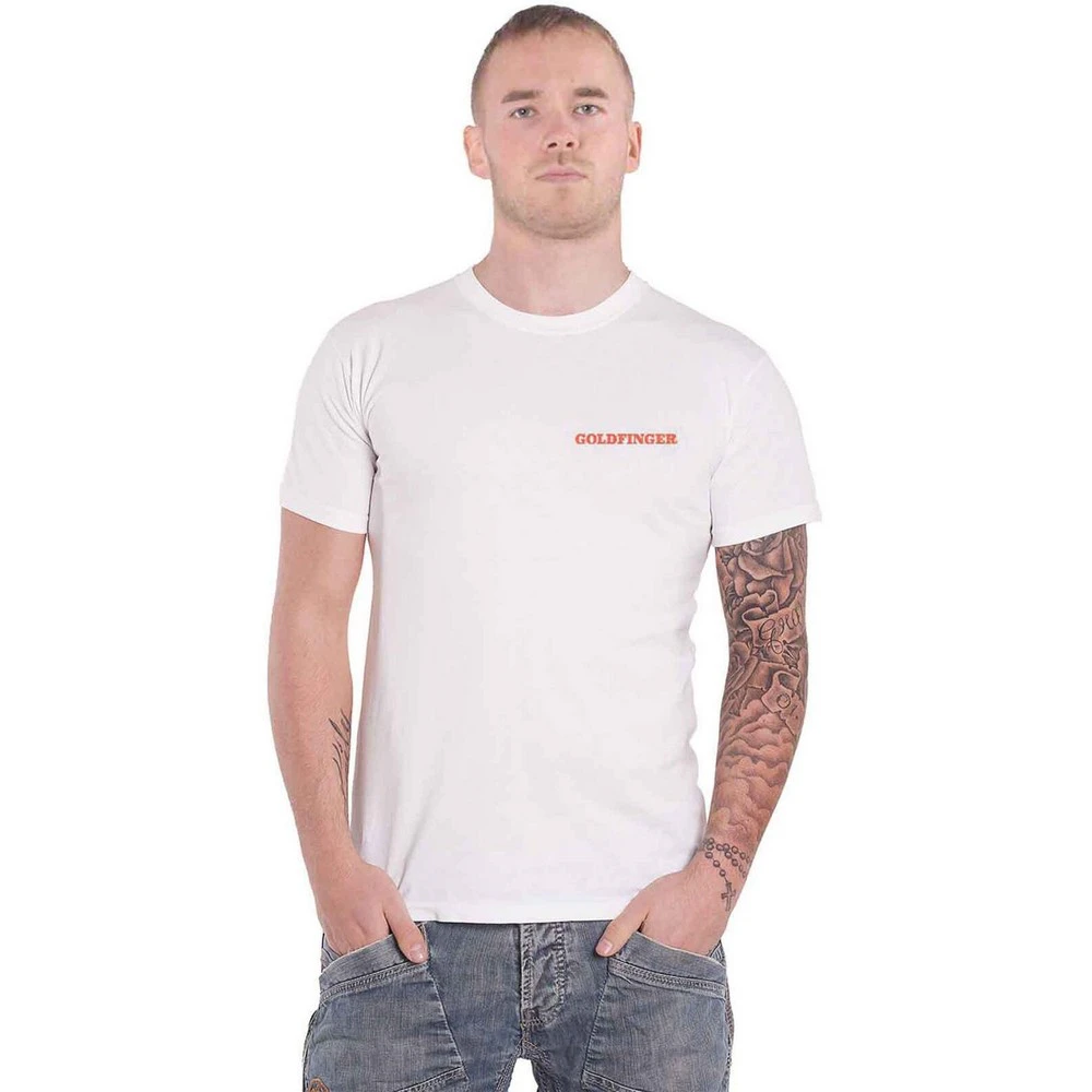 James Bond Unisex Adult Goldfinger Profile T-Shirt (White) - RO3359