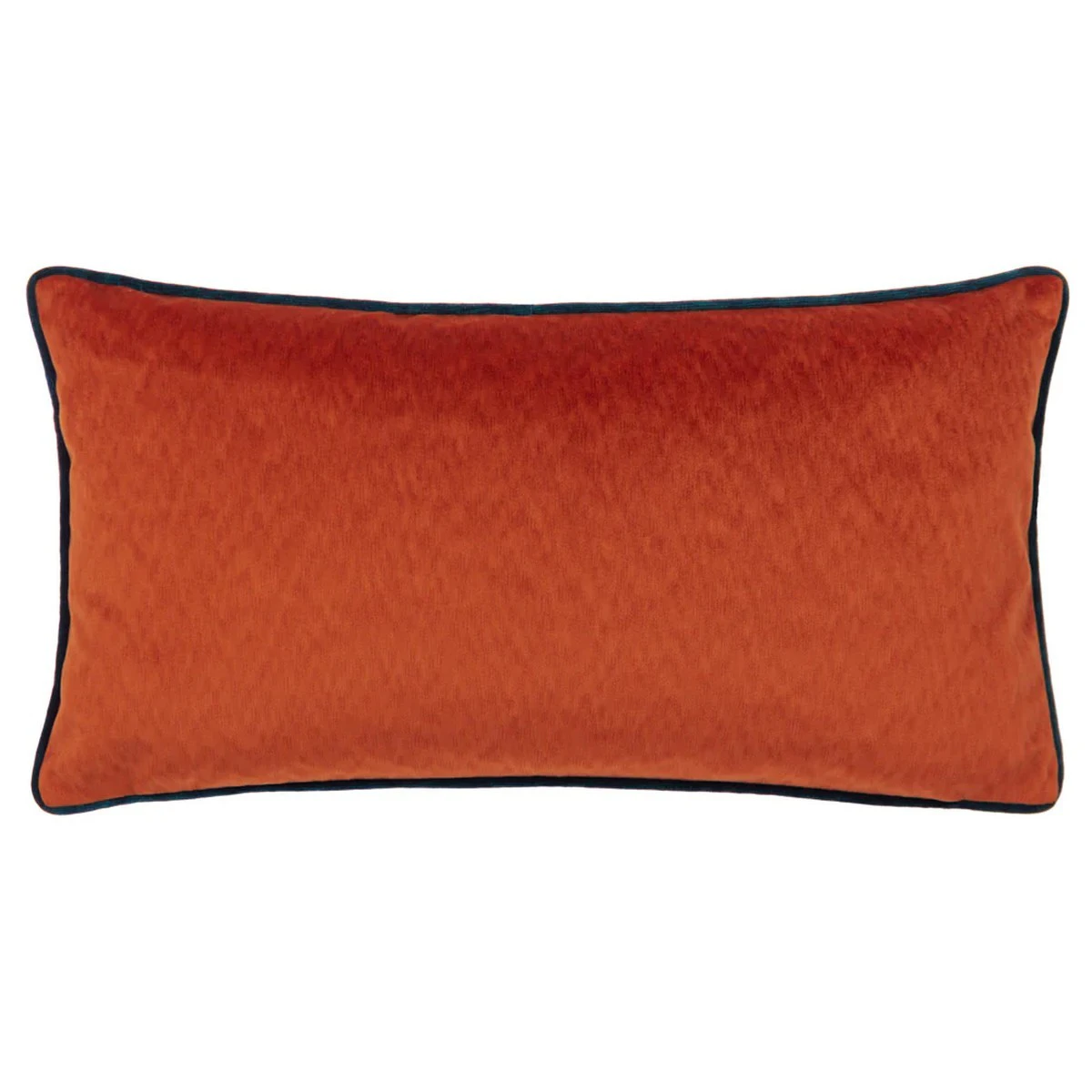 Paoletti Torto Velvet Rectangular Cushion Cover (Brick Red/Teal) - RV2833