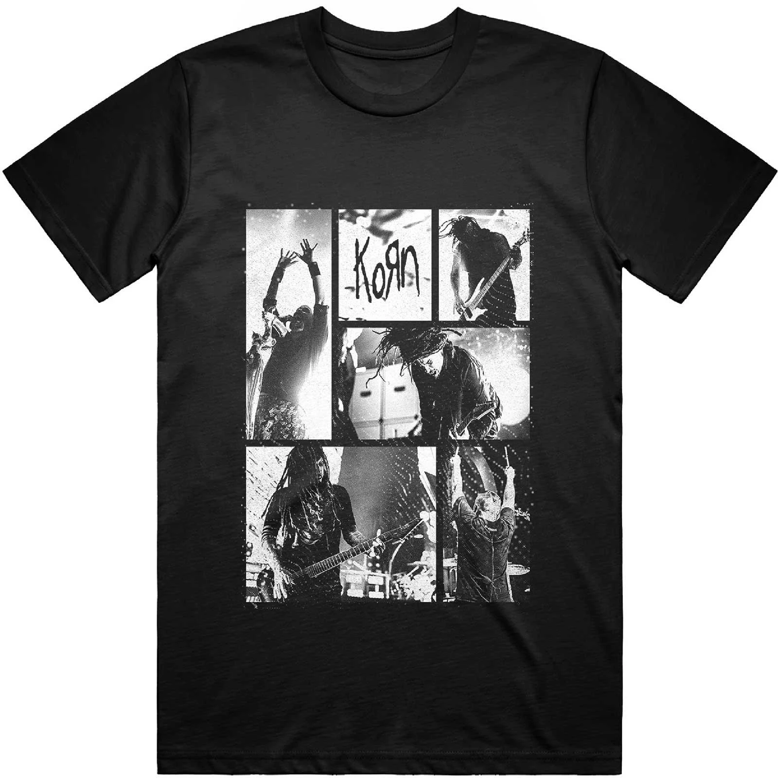 Korn Unisex Adult Blocks Cotton T-Shirt (Black) - RO3892