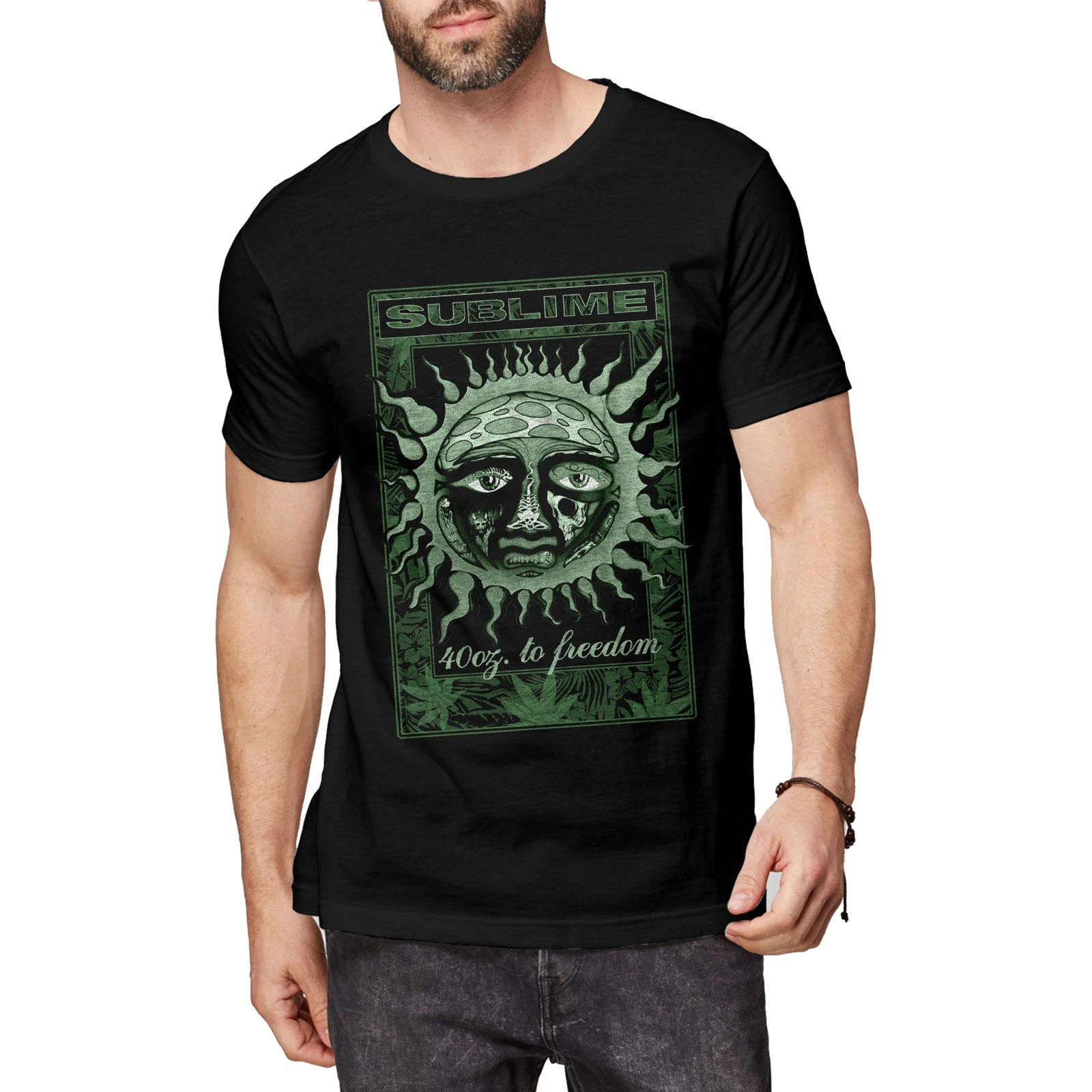 Sublime Unisex Adult Grn 40 Oz T-Shirt (Black) - RO2679