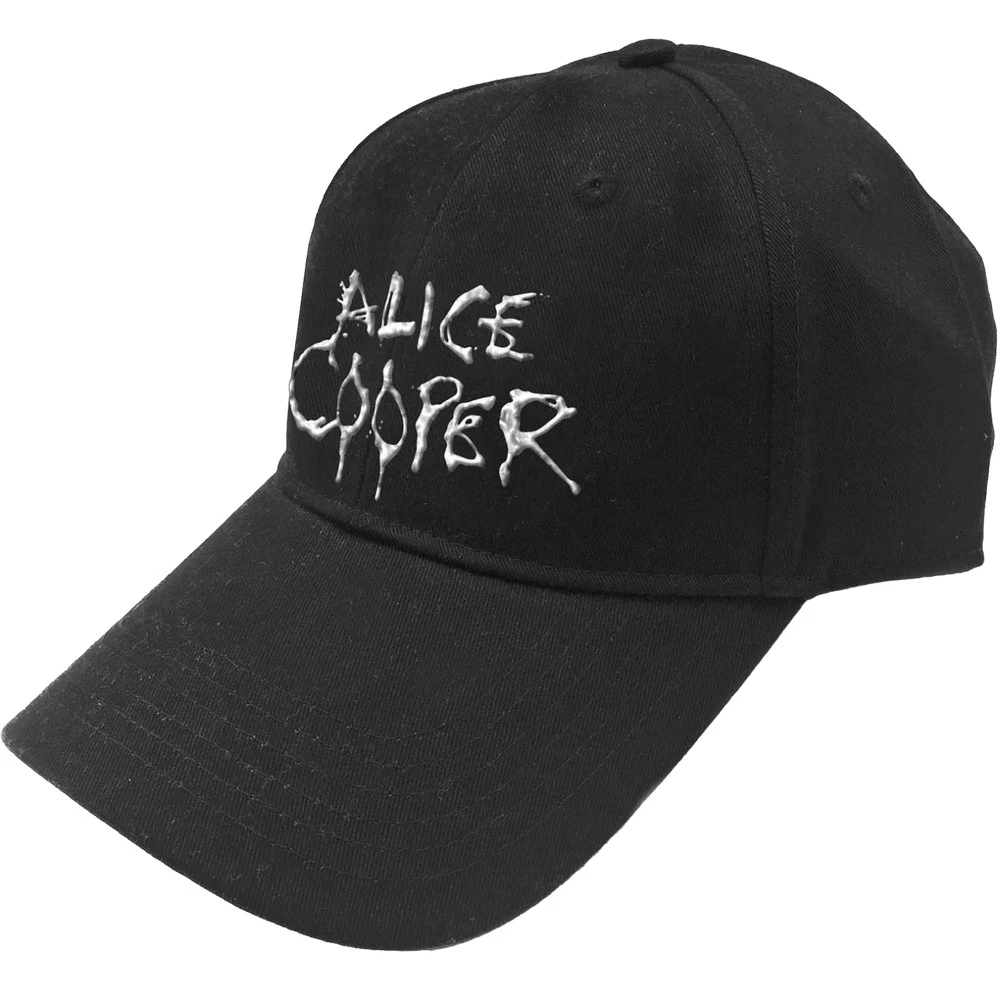 Alice Cooper Unisex Adult Dripping Logo Baseball Cap (Black/Sonic Silver) - RO6243