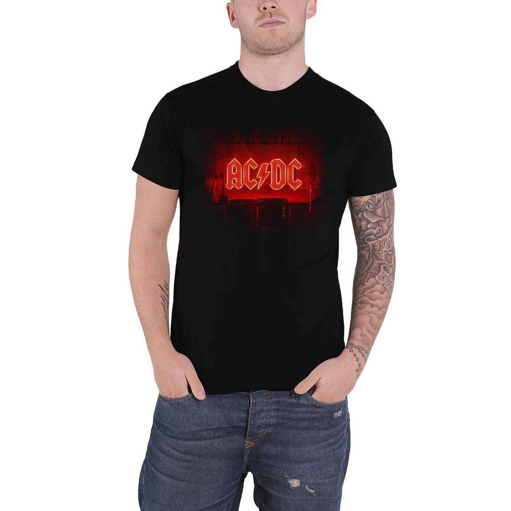 AC/DC Unisex Adult Dark Stage Track List T-Shirt (Black) - RO1846