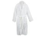A&R Towels Adults Unisex Bath Robe With Shawl Collar (White) - RW6532
