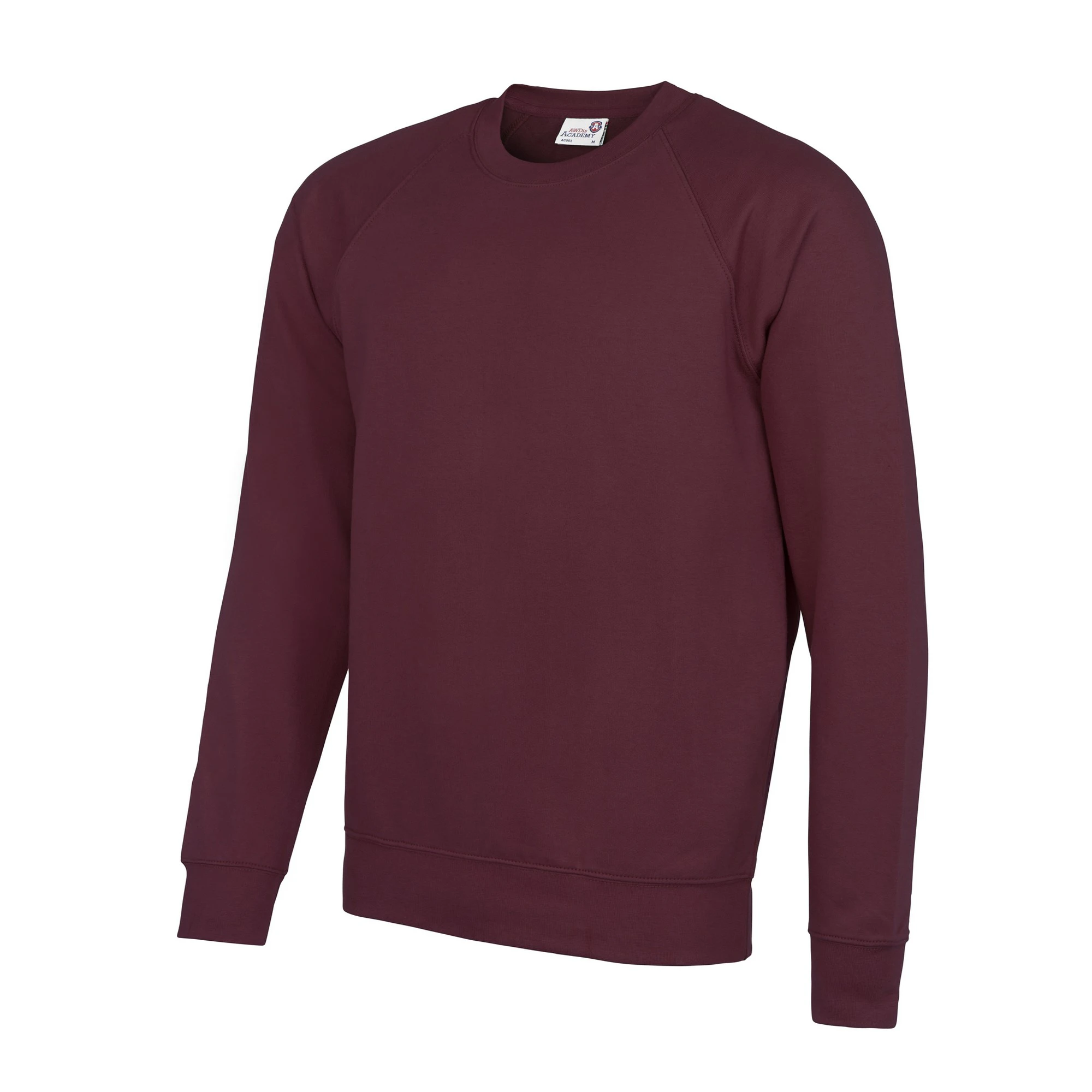 AWDis Academy Mens Crew Neck Raglan Sweatshirt (Burgundy) - RW3916