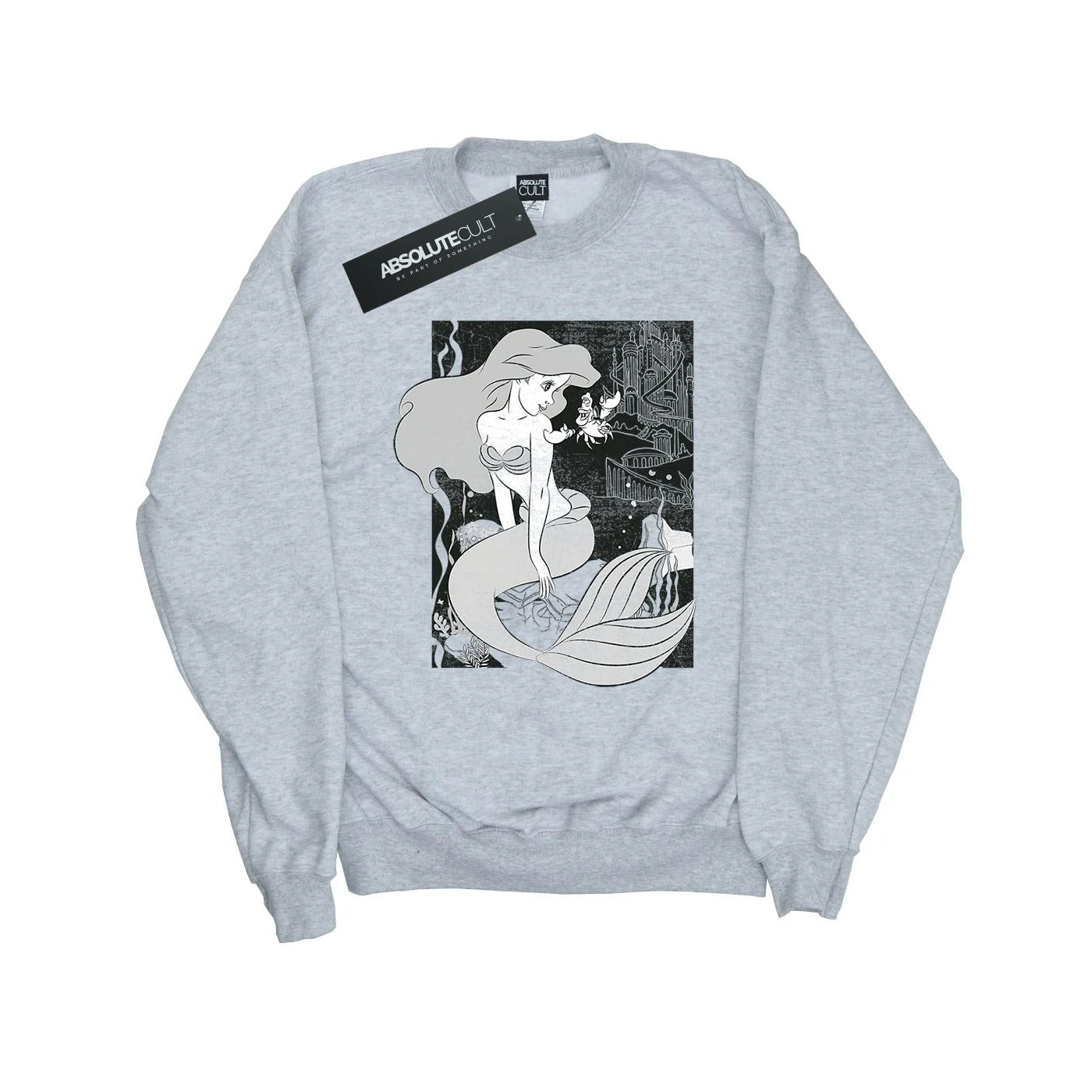 The Little Mermaid Girls Cotton Sweatshirt (Sports Grey) - BI898