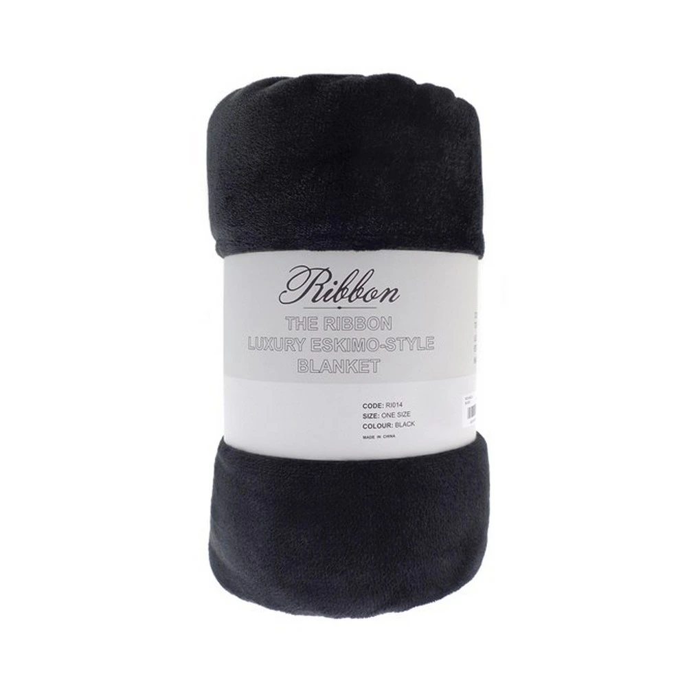 Ribbon Eskimo Style Polyester Dog Blanket (Black) - RW9168