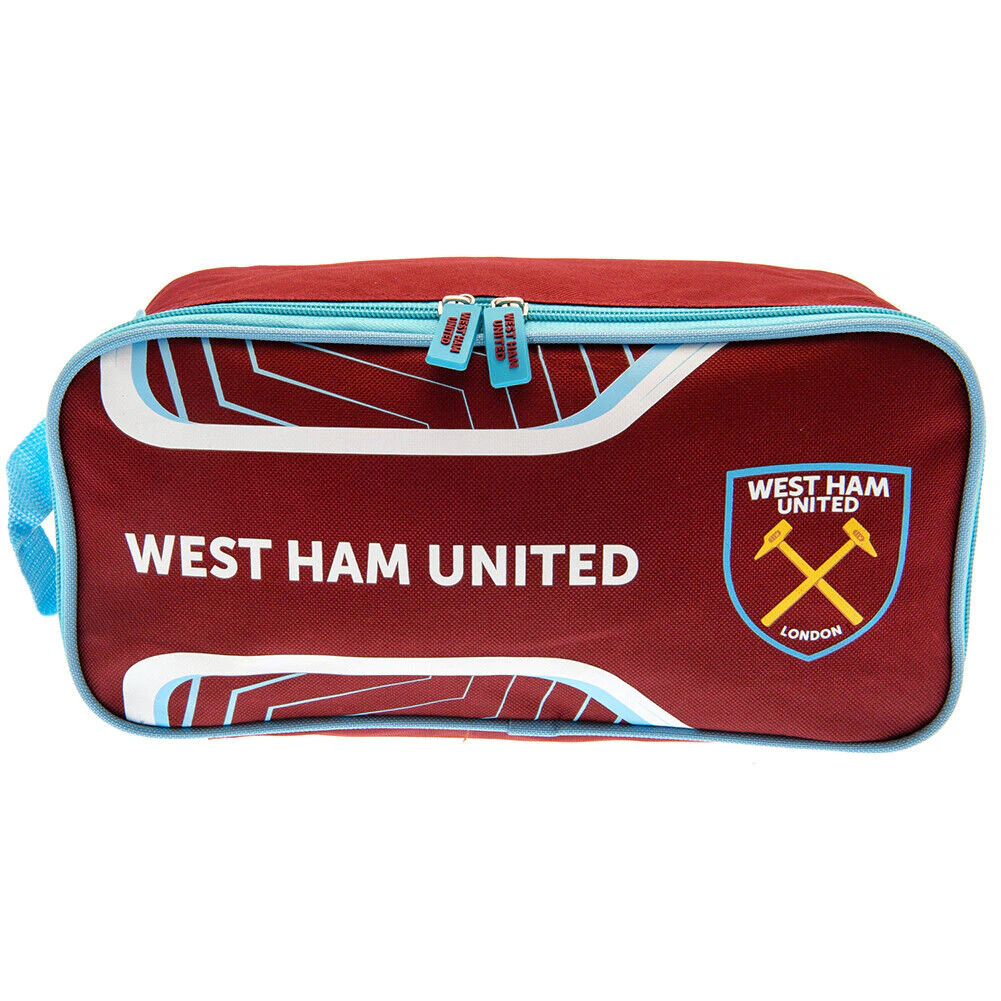 West Ham United FC Crest Football Boot Bag (Claret Red/Sky Blue) - BS3852