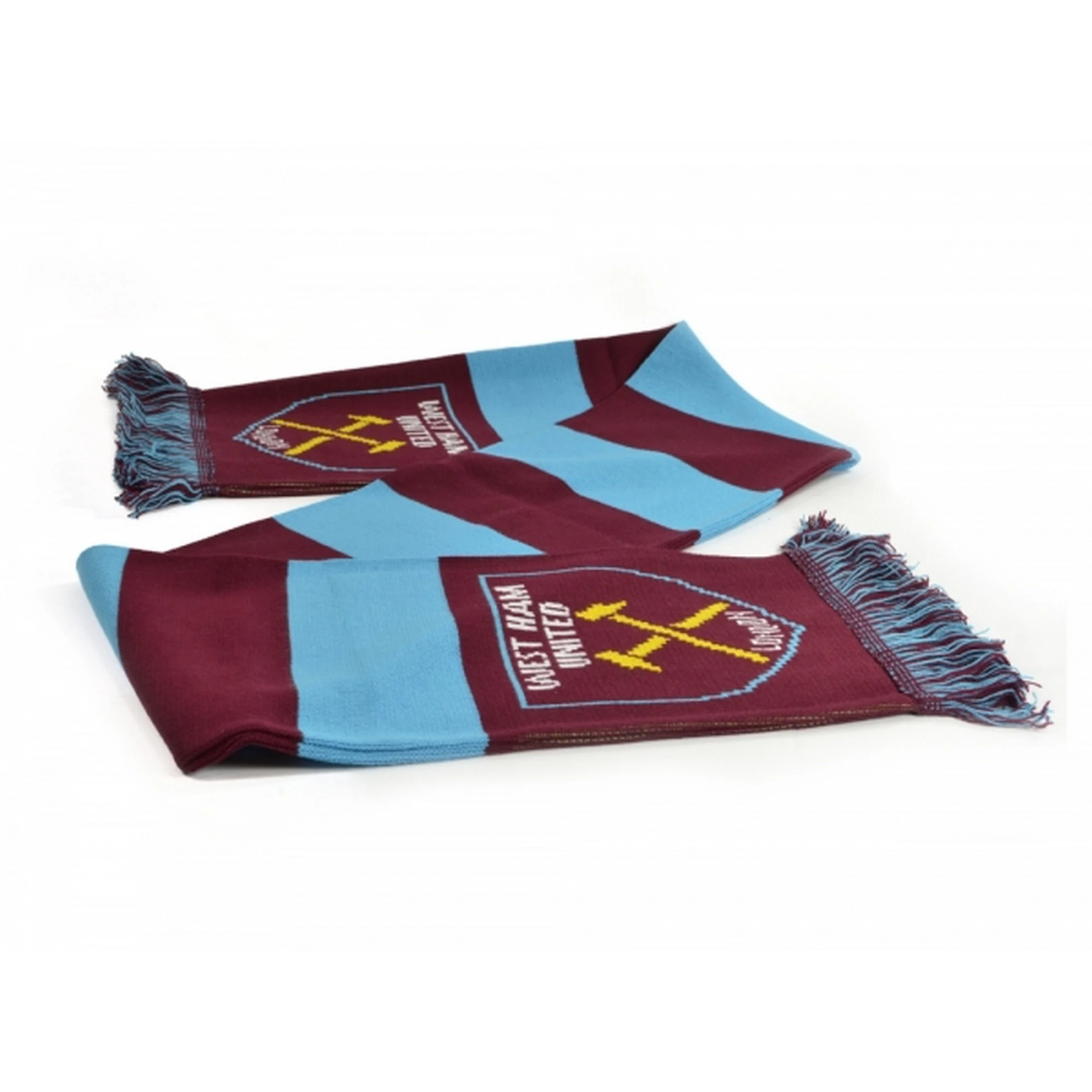 West Ham FC Official Football Jacquard Bar Scarf (Claret/Blue) - BS480