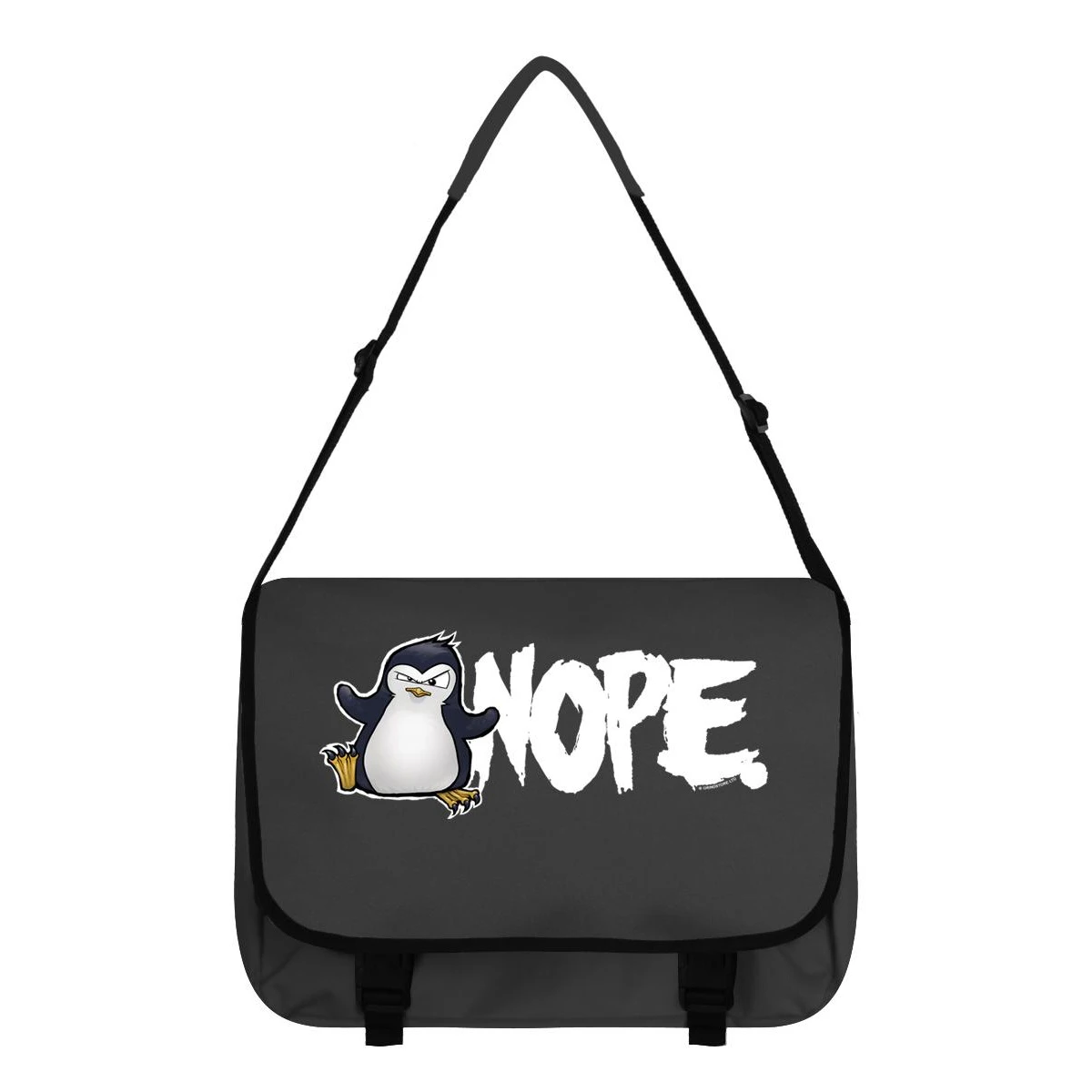 Psycho Penguin Nope Messenger Bag (Grey/White) - GR2131