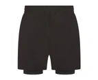 Tombo Mens Double Layered Shorts (Black/Black) - RW9790