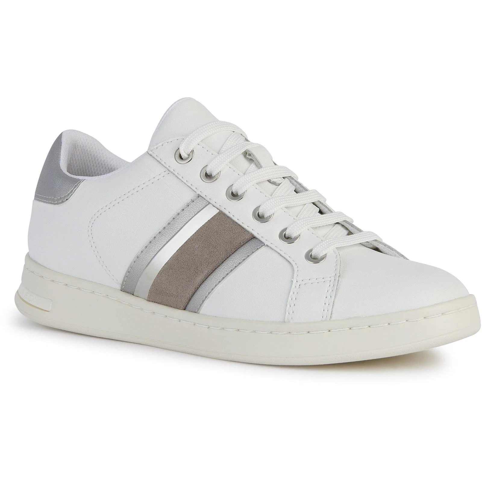 Geox Womens D Jaysen E Trainers (White/Silver) - FS10685