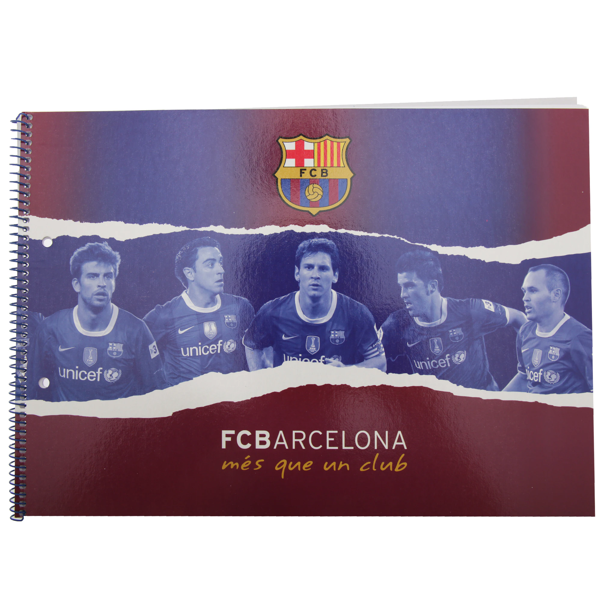 FC Barcelona Official 20 Page Football Crest Art/Drawing Sketch Pad (Scarlet/Blue) - SG1413