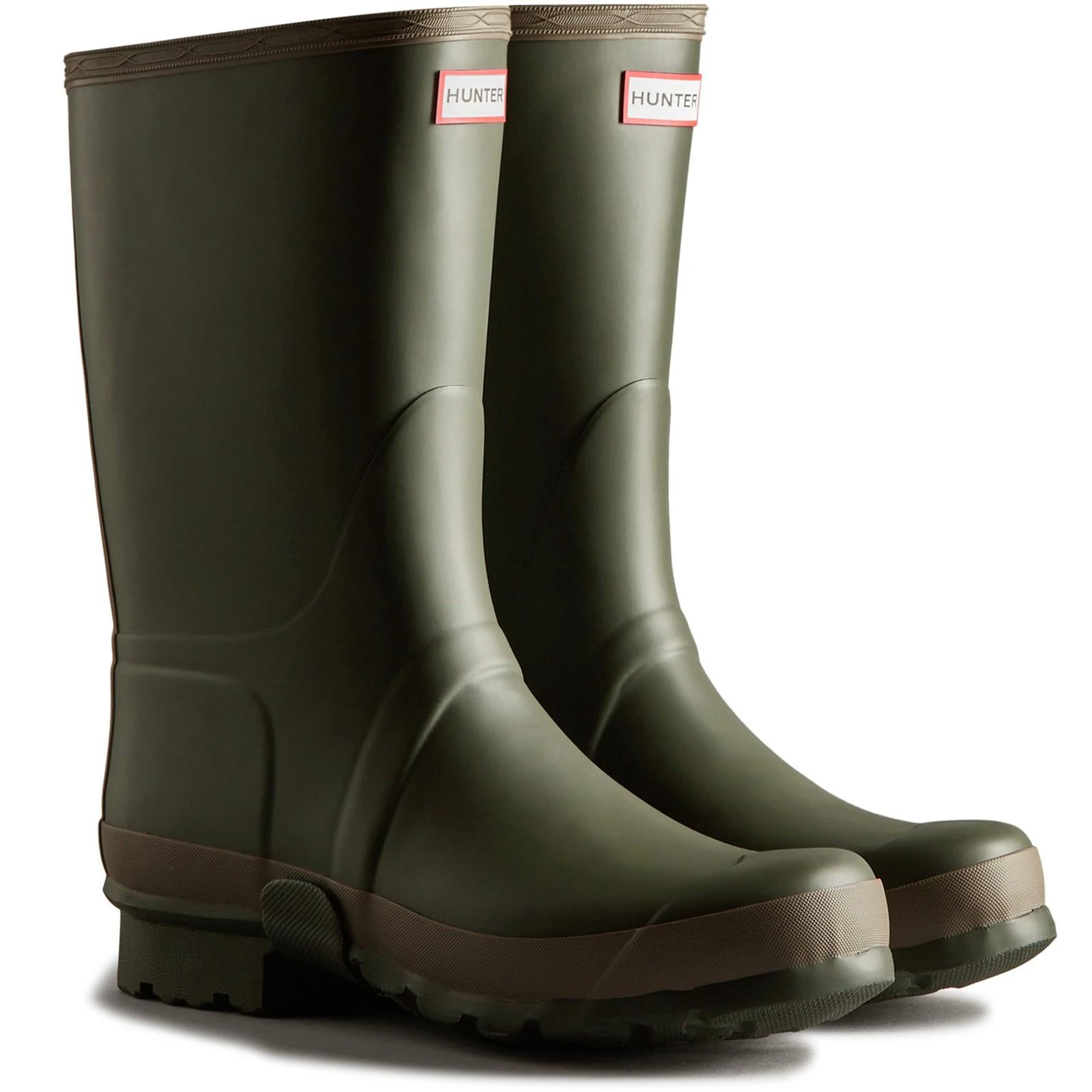 Hunter Mens Gardener Waterproof Wellington Boots (Dark Olive/Clay) - FS10759