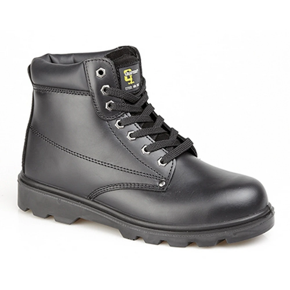 Grafters Mens Padded Leather Safety Boots (Black) - DF686