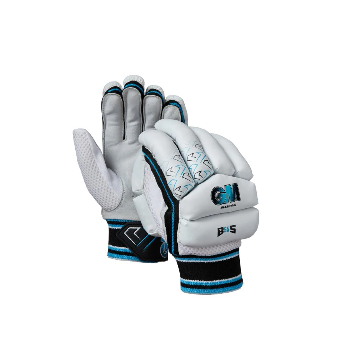 Gunn And Moore Childrens/Kids Diamond Leather Palm 2024 Right Hand Batting Glove (Black/White) - CS1942