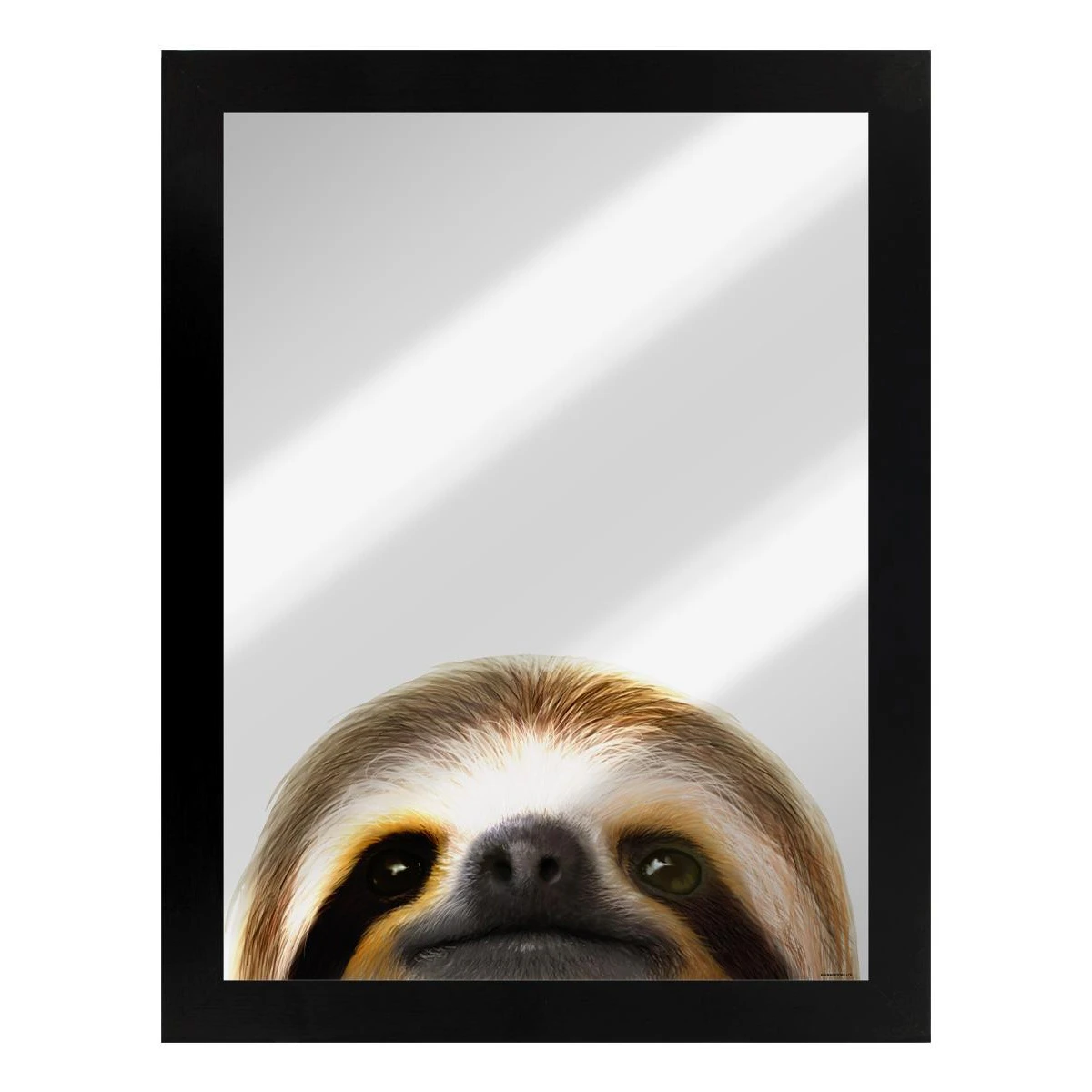 Inquisitive Creatures Sloth Mirrored Plaque (Black/Silver) - GR2073