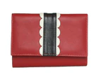 Eastern Counties Leather Womens Melanie Purse With Scalloped Detail Panel (Red/Black) - EL324