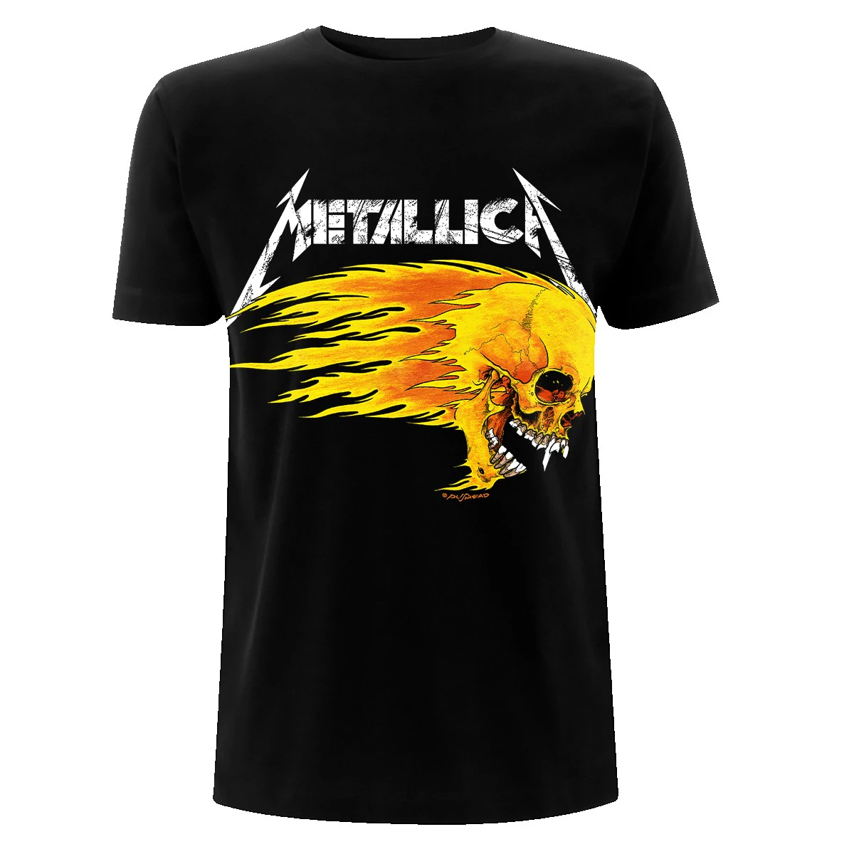 Metallica Unisex Adult Flaming Skull Tour ´94 T-Shirt (Black) - HE1771