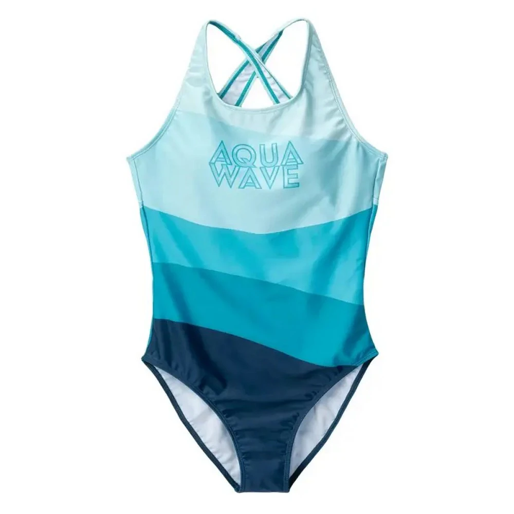 Aquawave Womens Salava Wave Pattern One Piece Swimsuit (Blue) - IG112