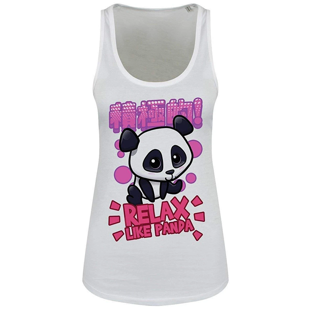 Handa Panda Ladies/Womens Relax Like Panda Floaty Tank (White) - GR574