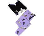 Disney Womens Its Good To Be Bad Villains Pyjama Set (Black/Lilac) - NS5927