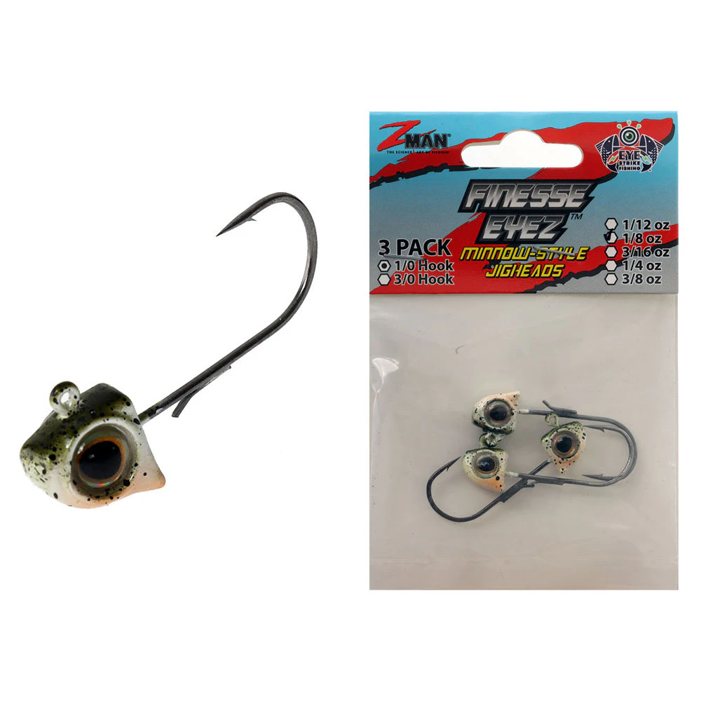 Z-Man Finesse EyeZ Jig Heads 1/0 3.5g Greenback Qty 3