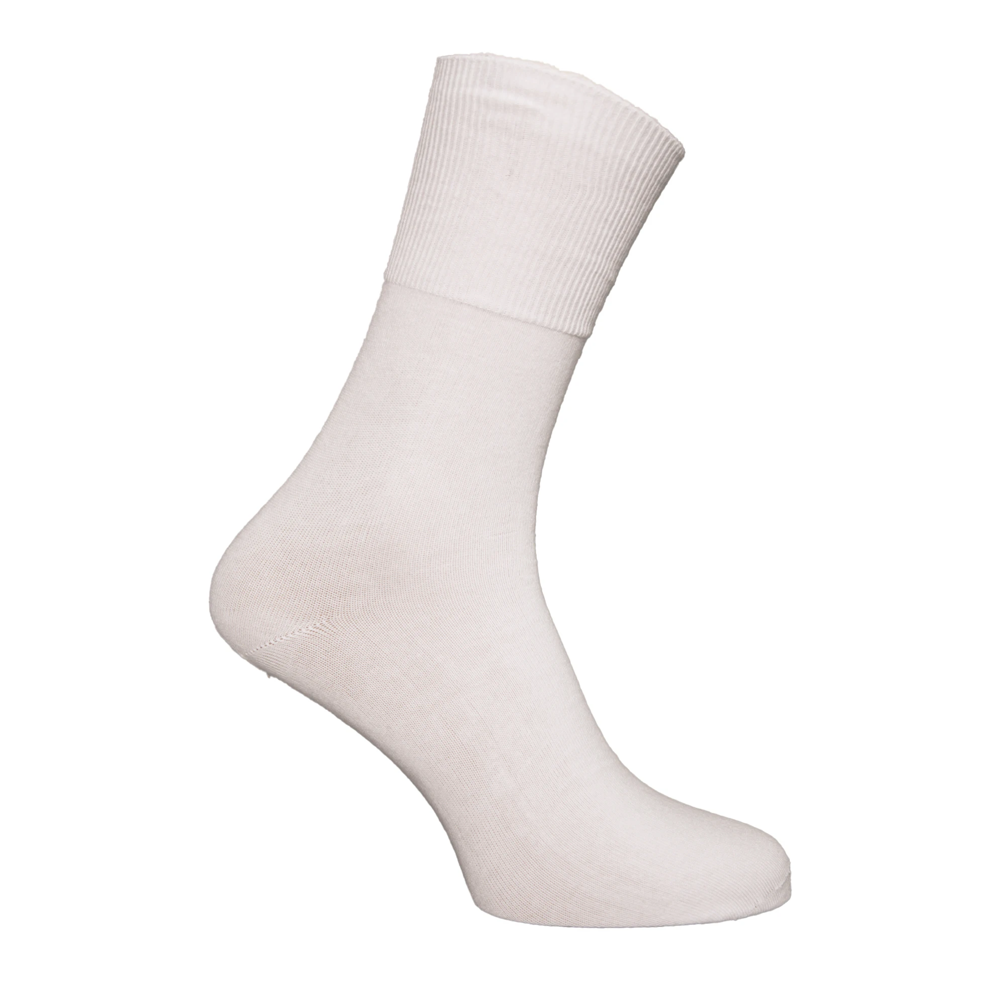 Mens Stay Up Non Elastic Diabetic Socks (Pack Of 6) (White) - MB250