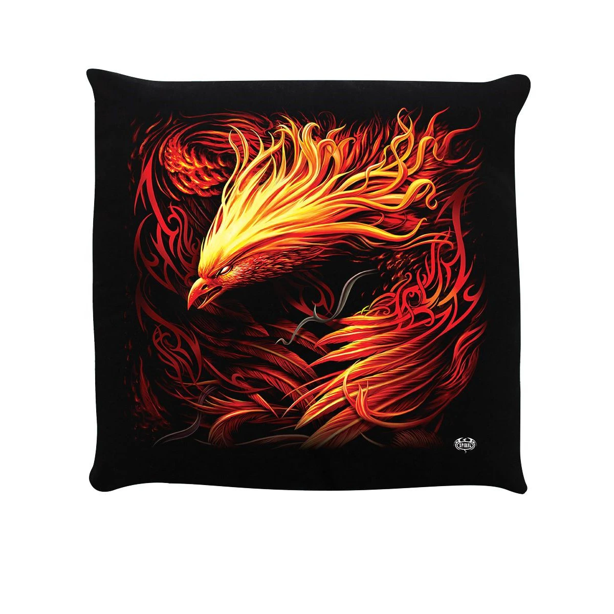 Spiral Phoenix Arisen Filled Cushion (Black/Orange) - GR4307