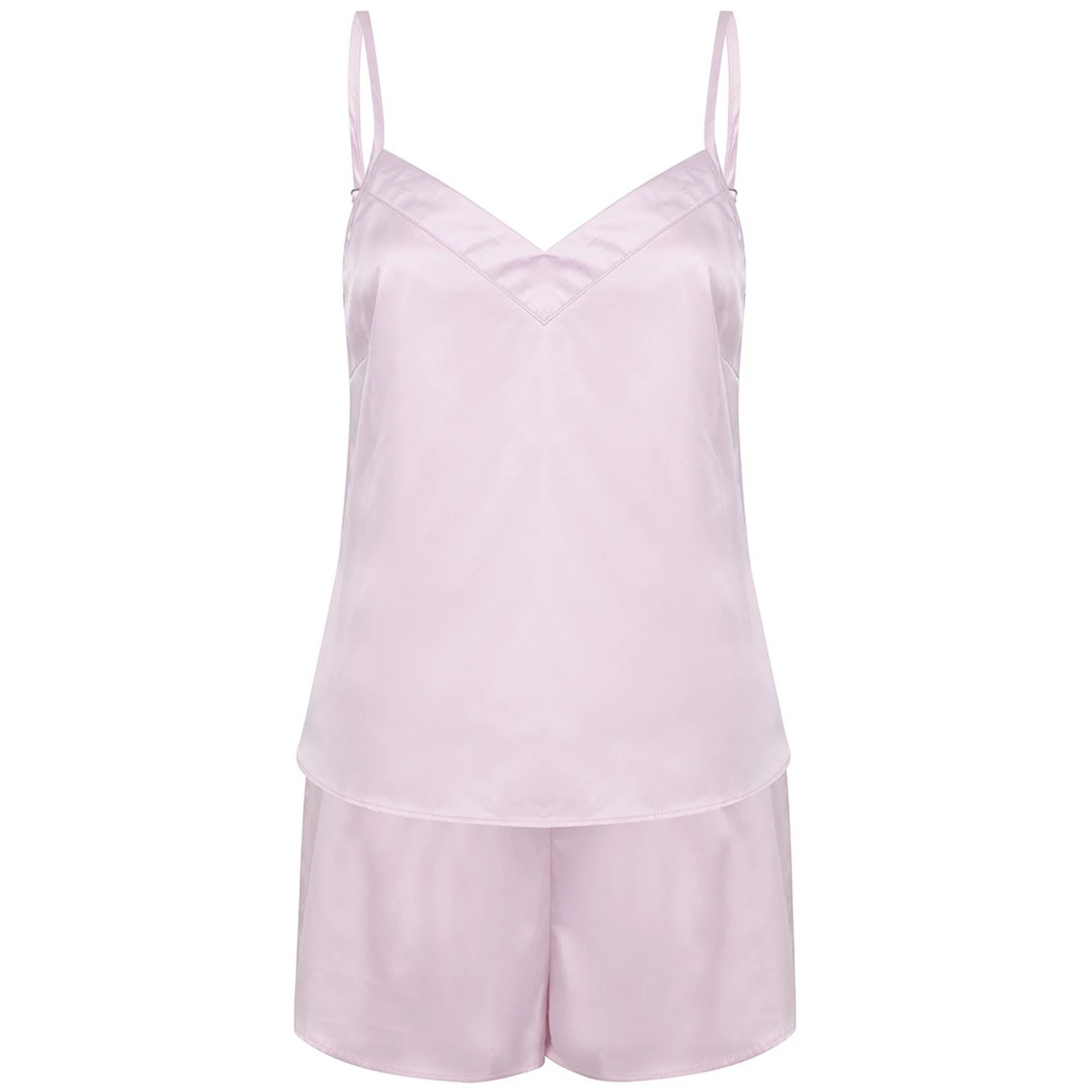 Towel City Ladies/Womens Satin Cami Short PJs (Light Pink) - PC4070