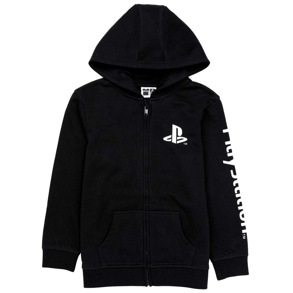 Playstation Childrens/Kids Full Zip Hoodie (Black/White/Blue) - NS6810