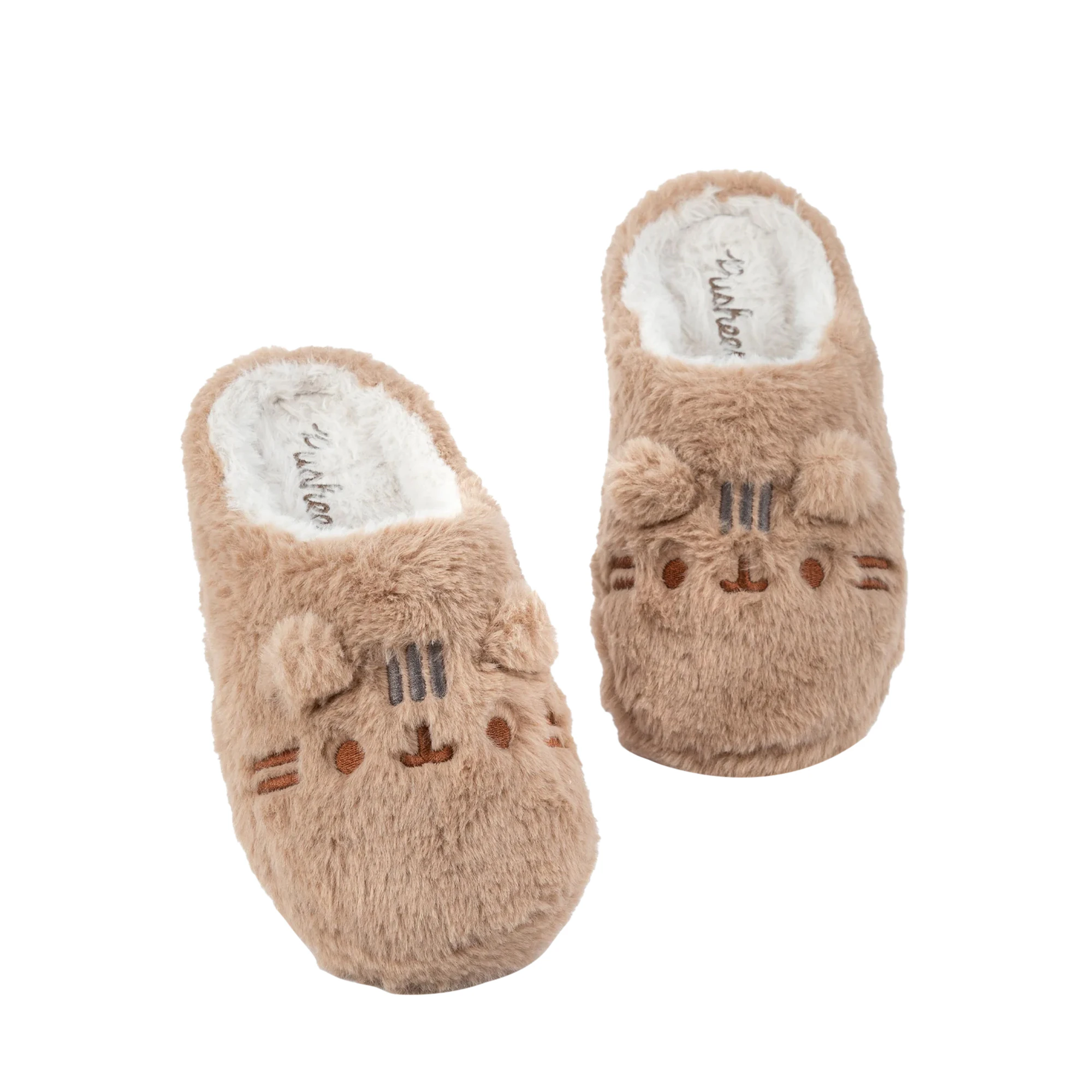 Pusheen Womens Faux Fur Slippers (Brown/White) - NS6887