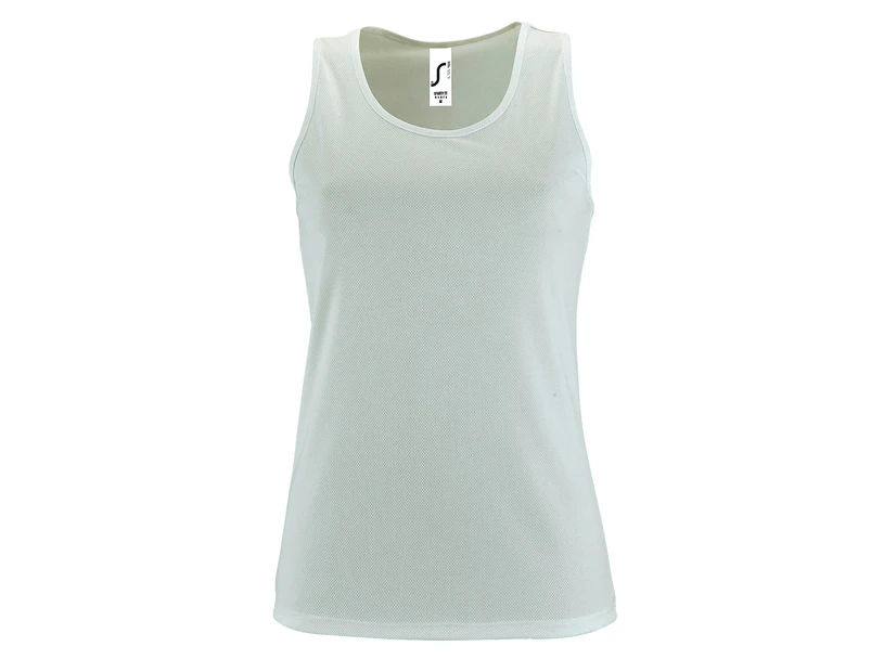 SOLS Womens Sporty Performance Sleeveless Tank Top (White) - PC3132