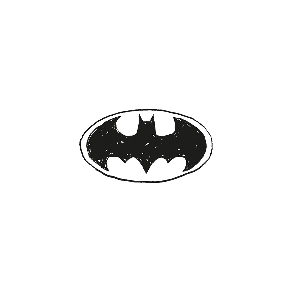 Batman Fun Sketch Logo Print (White/Black) - PM6116